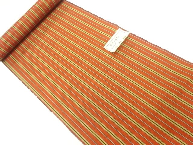 JAPANESE KIMONO / ANTIQUE BOLT FOR HOUSE WORKING COAT / WOVEN STRIPE